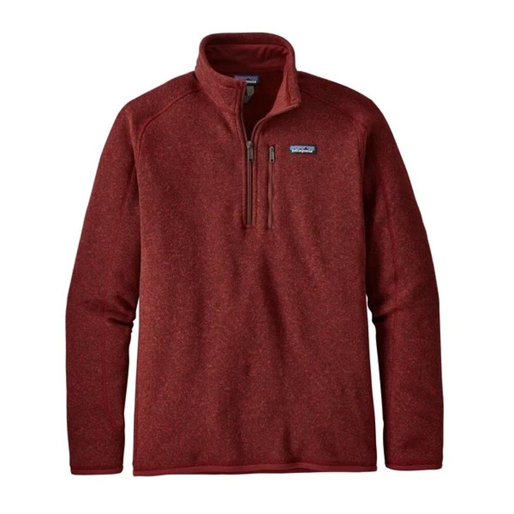 Patagonia Better Sweater Pullover Mens M Oxide Red Heather Quarter Zip Mock Neck
